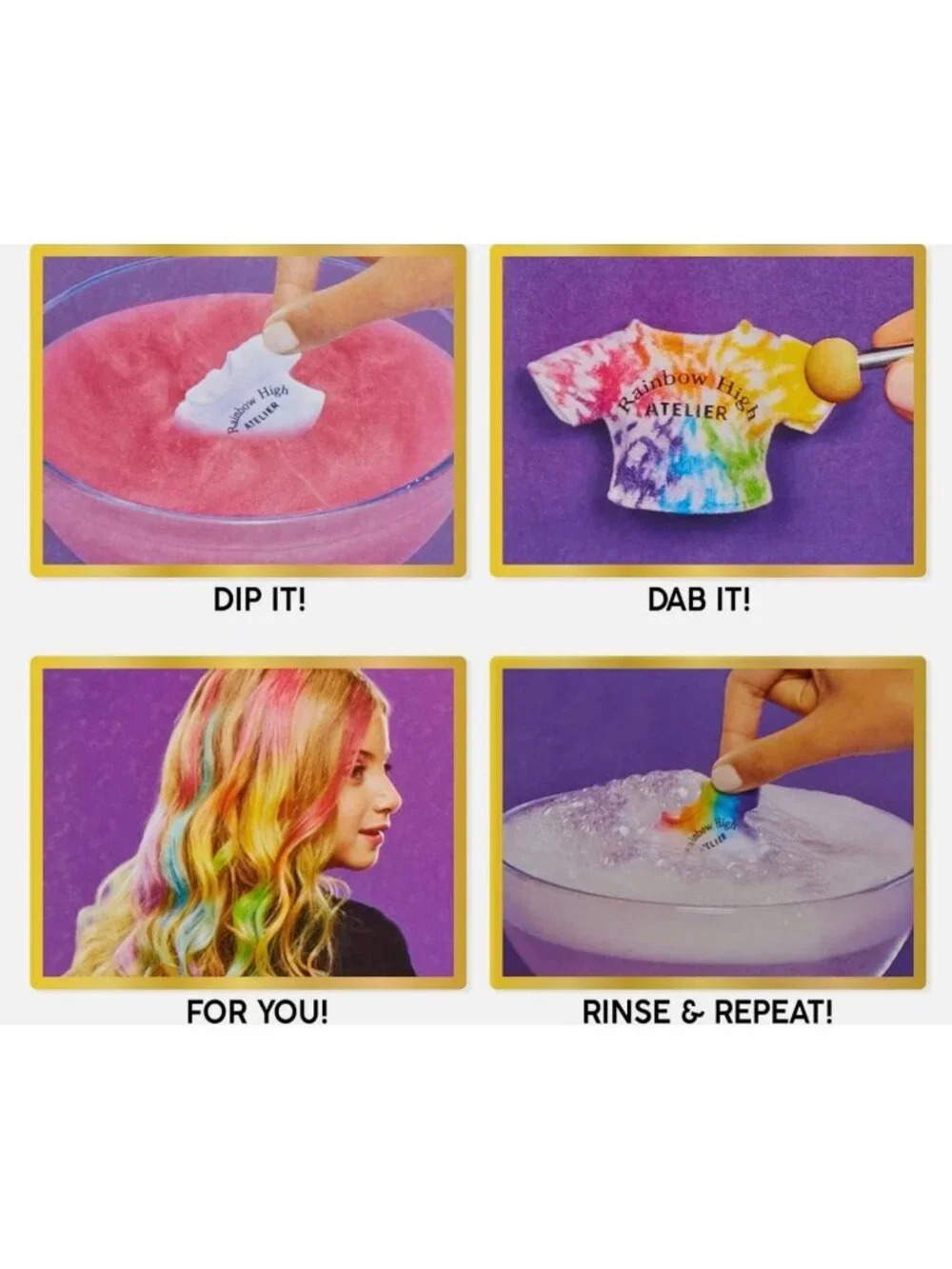 Rainbow High Watercolor & Create Doll Set With Tie-Dye Kit For Ages 4+